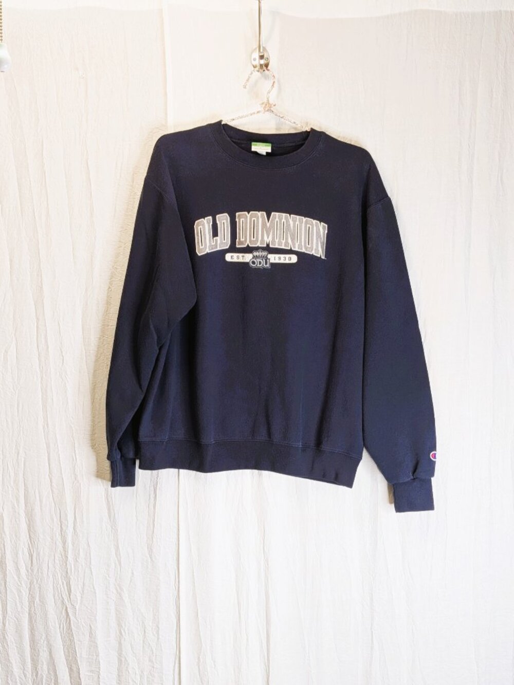 Vintage Old Dominion University Sweatshirt Blue Large Raised Lettering Big Blue!